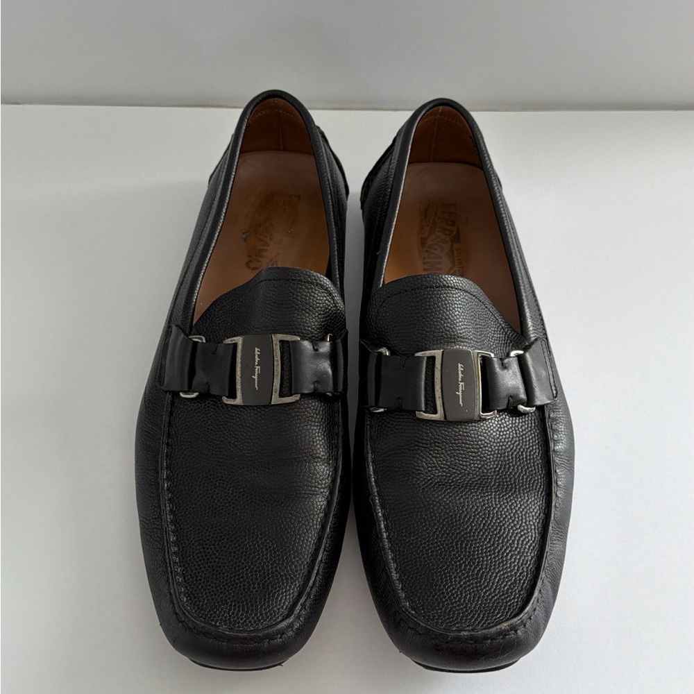 Salvatore Ferragamo Black Leather Loafers Size 12.